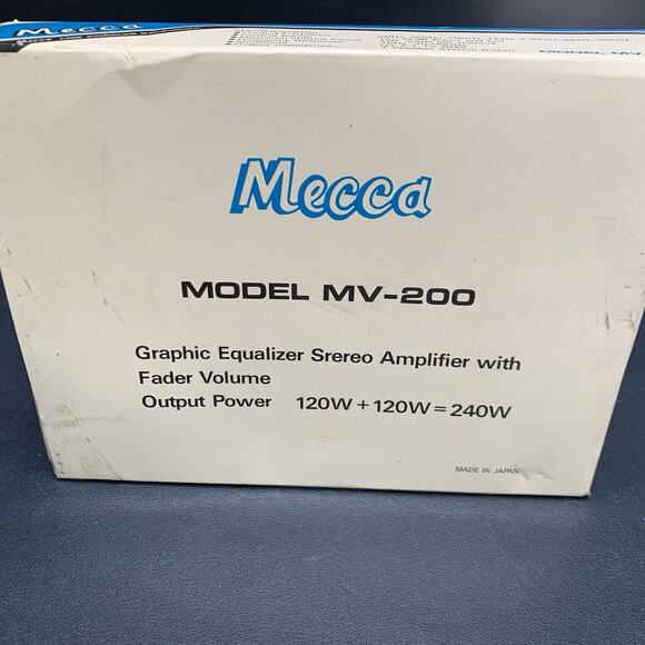 Vintage Mecca Graphic Equalizer Stereo Amplifier Fader Volume Model MV-200 NOS - Picture 8 of 9